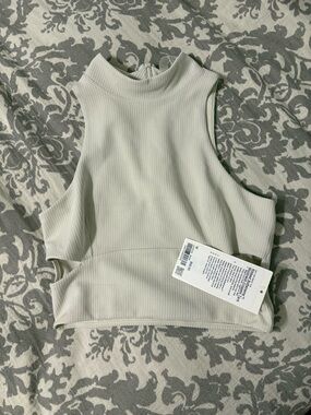 lululemon athletica Ribbed Mock Neck Cropped Camisole - Light Cream